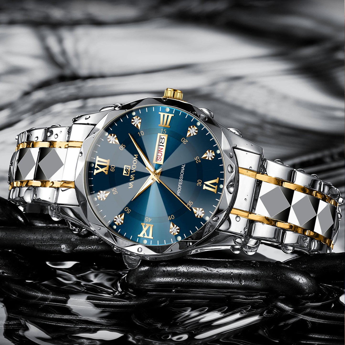 Men Watch Water Diamond