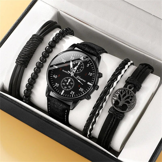 New Men Watch Luxury Bracelet Set Fashion